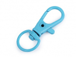 Metallkarabiner mit Wirbel, Durchzug 10 mm , Azzuro blau